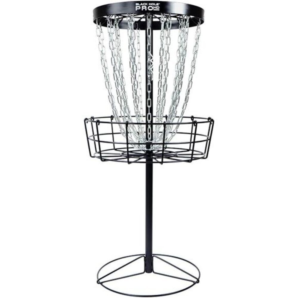 Disc Sports Black Hole Pro HD 24-Chain Portable Disc Golf Basket Target